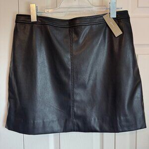J. Crew Faux Leather Mini Skirt, Size 12, New With Tags, Black